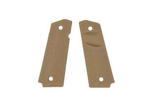 Magpul MOE 1911 TSP grip panels are diamond shaped and aggressively textured for enhanced control. Flat dark earth version.